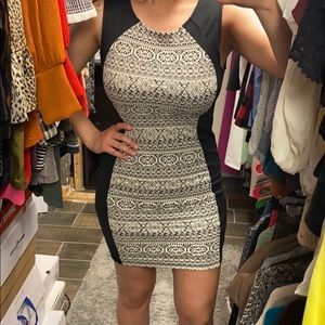 NWOT- H&M- Black and white mini dress